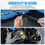 Nilight 15PCS Metric Thread Chaser Set with Case Universal M6 M8 M10 M12 - size: 15PCS Metric