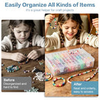 Bead Organizer Box, 72-Pcs Mini Clear Bead Storage with Lid, 2 Pack