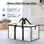 8 Pack Extra Large Clothes Storage Bins with Lids, Moving Bags, Clear - color: Clear, size: 8 Pack