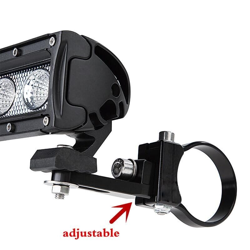 Universal-Fit 360 Adjustable 1.25" Tubular Clamp Light Mounts for Offroad LED Light Bar, Easy Positioning on Trucks & SUV Tube Surface, High-Grade Lightweight Aluminum, Black Sleek Finish, 2 PCS Set - size: 1.25" (32mm)