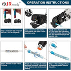 JRready ST6486 AS81824 Crimp Splices 250 Sets IP68 Waterproof Heat Shrink Butt Splice Connectors Kit with Copper Crimp Splices & PVDF Heat Shrink Tubes, 26-12 AWG Environmental Splices - color: Red*100+Blue*100+Yellow*50 Butt Splice&PVDF Tube