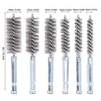 Walfront 6PCS Hole Cleaning Brushes Bore Brush Twisted Wire Cleaning Brush Power Drill Wire Brush 1/4in Hex Shank Steel Wire Silver - size: Steel Wire (Silver)