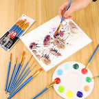 AROIC Acrylic Paint Brush Set, 12pack/120pcs Nylon Hair Paint Brushes - size: 120pcs-blue