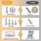 VIGURE 228PCS M6 M8 Metric Bolt Assortment Kit, M6 x 12/16/20/25/30mm Stainless Steel Flanged Hex Bolts and M8 x 16/20/25/30mm Flange Metric Bolts and Nuts Kit - size: 228PCS M6 M8 Metric Bolts