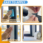White Window Weather Sealing Tape,Window Draft Isolation Sealing Film Tape, AC Seal Air Conditioner Sealing Tape No Residue, Keep Out Cold Air Dust Rain, Waterproof (3inch*65.5ft) - color: White, size: 3 Inch x 65.5 FT