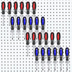 Ripeng 4 Pieces Pegboard Screwdriver Holder PegBoard Tool Holders, Silver - color: Silver