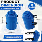 Soulchen 2 Pairs Heavy Duty Construction Knee Pads for Work, Blue - color: Blue
