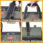 rolling tool bag with wheels for Electrician HVAC Tool Bag Organizer ，Hidden pull rod, plastic bottom, lightweight