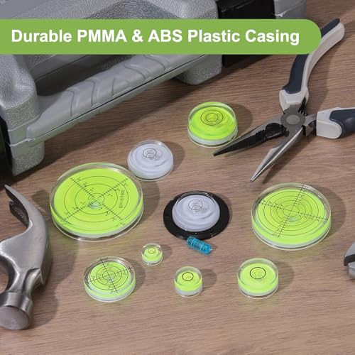 PATIKIL 5pcs Round Bubble Level 13x7mm Mini Circular Bullseye Spirit Levels Measuring Layout Tools for Leveling Camera Tripod Telescope Workshop Turntable Pictures Frame, Green