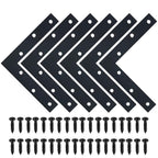 SAYAYO Flat L Bracket, 150x150mm / 6" x 6" Stainless Steel L Mending Plate - color: Black, size: 150x150mm-6pcs, style: L Shape
