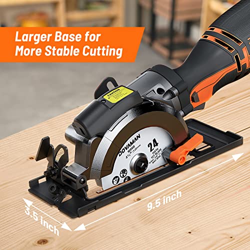 DOVAMAN Circular Saw, 5.8A 4-1/2" Circular Saw w/Laser & Auxiliary Handle - color: A-orange