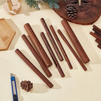 OLYCRFAT 14 Pcs 4 Size Walnut Dowel Rods 6 Inch Length Dowel Rods Wood Sticks Unfinished Round Sticks Wooden Carving Blocks Waxed Wooden Sticks for Building Model Material DIY Craft - Coconut Brown - color: Round - Walnut Wood