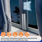 Silver Window Weather Sealing Tape,Window Draft Isolation Sealing Film Tape,Window AC Seal Air Conditioner Sealing Tape No Residue Waterproof Self Adhesive for Keep Out Cold Air Dust Rain 2IN X 65FT - color: Silver, size: 2 Inch x 65 FT