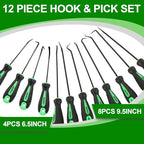FTIHTRY 12-Piece Pick and Hook Tools Set, Pick Tool Set Car Auto Oil Seal/O-Ring Seal Gasket Pick Hooks Puller Remove, Long and Mini Pick Tool Set - style: 12-Piece