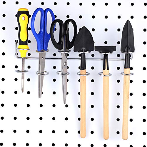 Ripeng 4 Pieces Pegboard Screwdriver Holder PegBoard Tool Holders, Silver - color: Silver