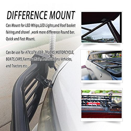 House Tuning 0.875" Clamps Roof Roll Cage Holder,LED Off-Road Light Horizontal Bar Tube Clamp 22mm(2pc-0.875" Clamp) - size: 0.875"
