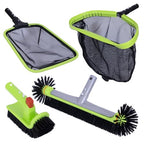 Sepetrel Deluxe Swimming Pool Cleaning Kit Including Professional Leaf Skimmer Net,Half-Depth Fine Mesh Net,17.5" Pool Brush Head & Hand Scrub Brush(NO Pole) - size: Deluxe Cleaning Kit