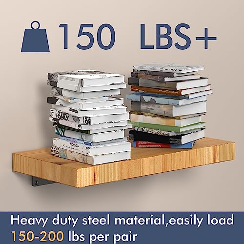 Starunder 12 Inch Floating Shelf Brackets,8 Pack L‑Shape Shelf Supports - size: 12 Inch