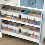 MACOPRO 17QT Clear Plastic Box Craft Storage Bin with Removable Tray & Lid - size: 1Pack-17QT