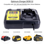 Biswaye DCB112 DCB115 20V Max Charger Charges All DCB201 DCB204 DCB606 DCB609 DCB207 DCB206 DCB203 DCB200 DCB120 DCB127 12V Max, 20V Max and 60V Max Li-Ion Cordless Tool Battery Packs