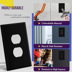 ENERLITES 10 Pack Oversized Duplex Outlet Covers, Jumbo Wall Plate, Black - color: Black, size: Over-Size