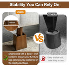Wooden Bed Risers 5 Inch Heavy Duty, Support 2500 lbs, Brown - color: Retro Brown, size: 5"H(Inner 4"H)