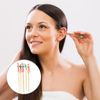 80pcs Wooden Ear Picks Bulk Pack Mixed Colours Ear Wax Cleaner Tool