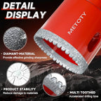 Diamond Hole Saw Drill Bit Set (15 PCS) (1/4"-2") Serrated Diamond Core Bits for Ceramic, Glass, Tile, Marble, Granite | EVA Positioner & Hard Storage Bag | Dry/Wet Dual-Use | High-Precision Drilling - size: (1/4"-2")-15PCS