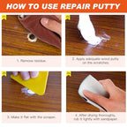 Wood Furniture Repair Kit 12 Colors, Wood Filler Putty with Filler Sticks