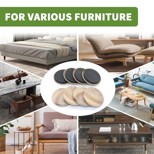 Furniture Sliders for Carpet 8 PCS - 2 1/2" Beige Coffee - size: 8 PCS 2 1/2 inch Beige Coffee