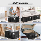 16 Pack Extra Large Clothes Storage Bins with Lids, Moving Bags, Black - color: Black, size: 16 Pack