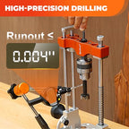 SpeTool Portable Drill Guide with Liner Ball Bearings Guide Poles, Portable Drill Press for Hand Drill Adjustable from 0-60°, 1/2” Chuck Multi Angle Drill Guide for Straight Holes, S04001