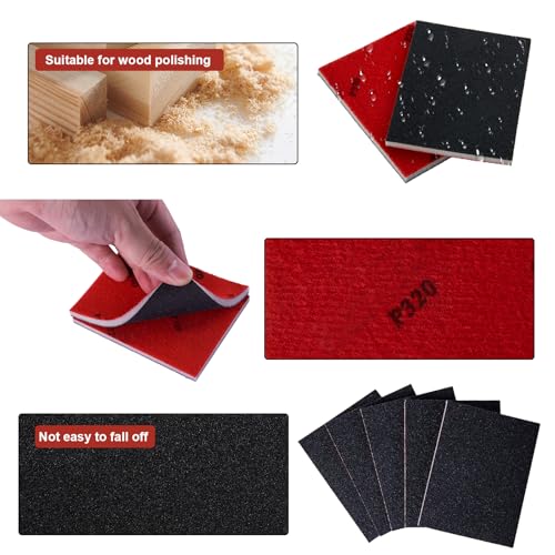 22 Pcs Sanding Sponge 3000 Grit Sandpaper Assortment, Washable & Reusable Sanding Blocks for Wood, Metal, Drywall, Glazing, Wet Dry Sandpaper for Smooth Finishing - size: 3000 Grit