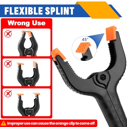 10 Pack 6 inch Plastic Spring Clamps, Black Heavy Duty Clips - size: 6in-10P