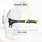 SEESE Adjustable Nail Puller Hammer: Magnetic Nail Starter, Anti-Slip Shock-Absorbing Handle - Claw Hammer for DIYers in Workshop, Construction & Remodeling