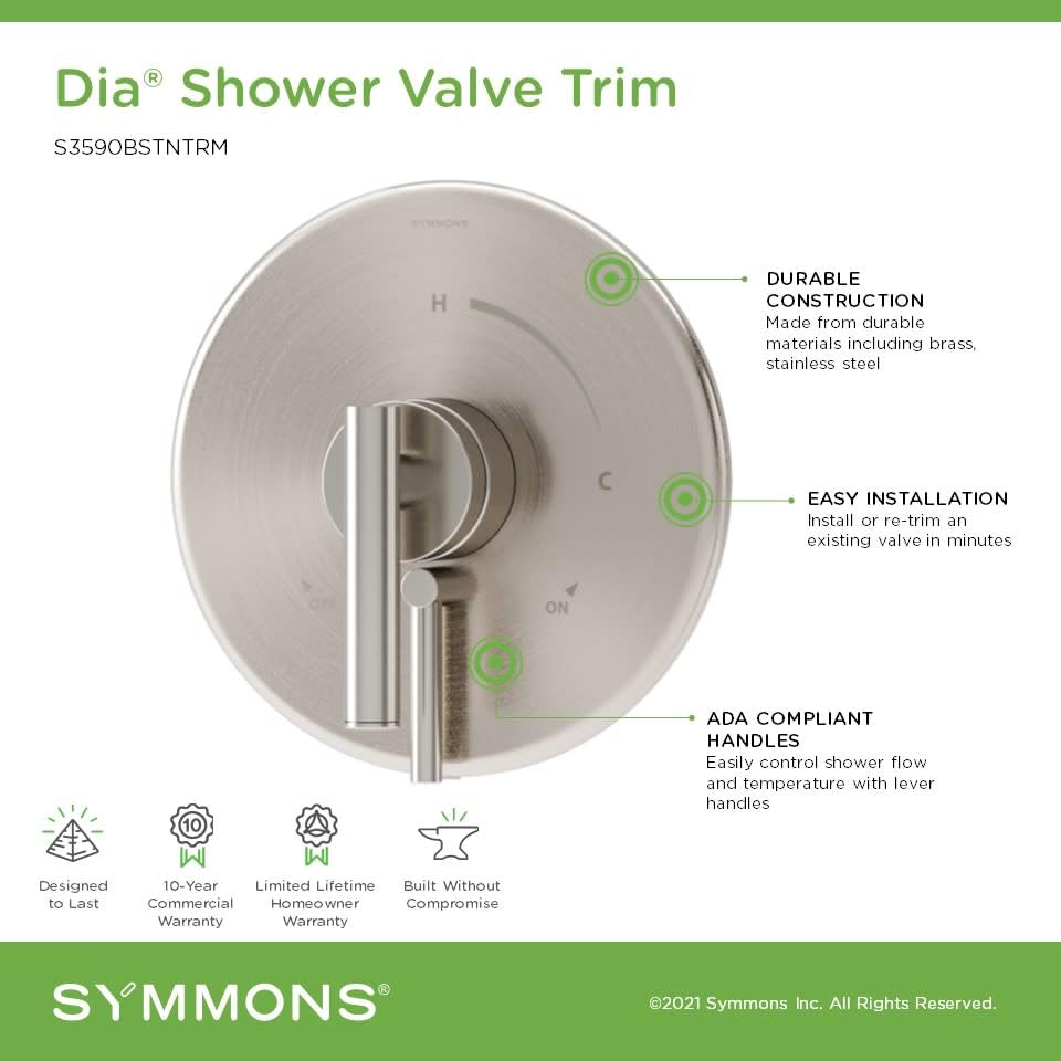 Open Box - Symmons S3590BTRM - Volume Control Trims Showers