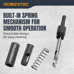 POWERTEC Shelf Pin Jig with 1/4" Self Pin Bit, Self Centering Drill Bit for 3/8' Holes, Woodworking Tool for Installing Shelf Pegs & Making Shelves & Cabinets (71653) - size: Jig with 1/4" Self Pin Bit