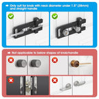 AST French Door Lock for Double Doors, Adjustable, 3 Brass Keys, Key Differ - style: Matte Black with Keyed Differ