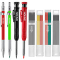 Enhon 4 Pack Carpenter Pencil Set with Sharpener, Green/Red/Black/Yellow - color: Green, Red, Black, Yellow