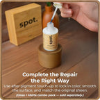 Light Brown Wood Stain Repair Kit, Brush-On Touch-Up Stain Bottles, Golden Oak, Early America, Cherry, Red Oak, Interior and Exterior Wood, 4 fl oz Total by spot. - color: Light Brown