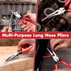 ARROW 6" High Leverage Needle Nose Pliers, Long Nose Pliers - size: 6 INCH