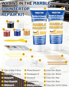 Tile, Marble and Granite Repair Kit (Color Match), Fix Holes Dents Defects