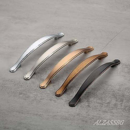 Alzassbg Brushed Satin Nickel Cabinet Pulls and Handles 10 Pack, AL3028SN - color: Brushed Satin Nickel, size: 6-1/4" Hole Center