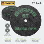 GYROS Cut-Off Wheels for Rotary Tools – 2.5” Super-Tensile Fiberglass Reinforced, 12-Pack | Cuts Stainless Steel, Titanium, Nickel, Carbon & Chrome Alloys | Made in USA 11-42502/12 - size: 2.5 inches (12 pcs)