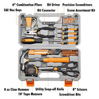 CARTMAN Complete Household Tool Set, Orange Hand Kit With Storage Case - color: Light Orange
