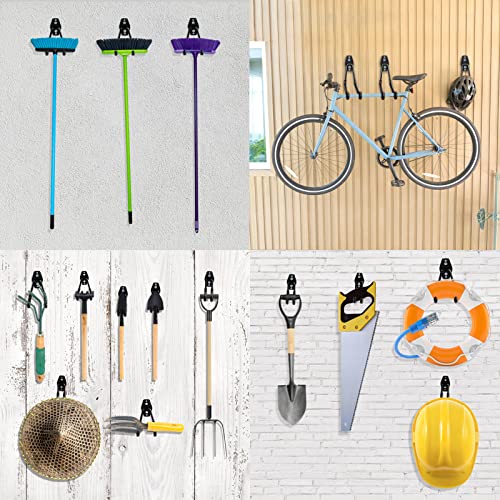 HUPBIPY 12 Pack Garage Hooks Heavy Duty, Wall Mount Ladder Hooks - color: 12 Pack Black