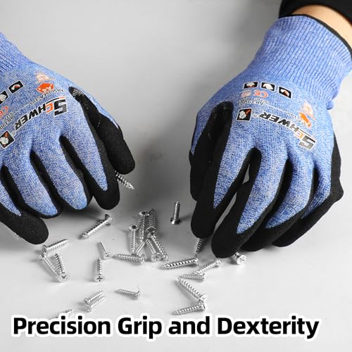 Schwer A4 AIR-SKIN Cut Resistant Work Gloves, Ultra Lightweight, AR3900, M - color: Blue, size: Medium