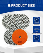SHDIATOOL 7Pcs 4-Inch Dry Diamond Polishing Pads Grit 200 for Granite Marble Stone Sanding Pads Grinding Pads Abrasive Set - style: Grit 200