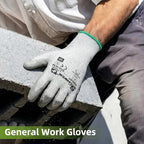 Schwer 6 Pairs A2 Cut Resistant Work Gloves, Ultra Durable, LT5636, S - size: Small