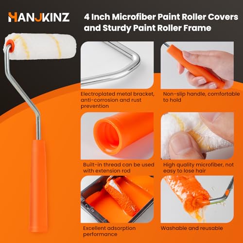 40 Pack Microfiber Paint Roller 4 Inch, 3/8 Inch Nap - size: 4 Inch,40 Pack